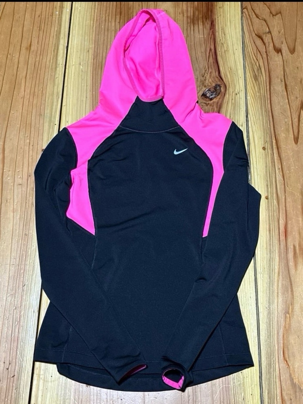 Nike Black & Hot Pink Hooded Performance Pullover